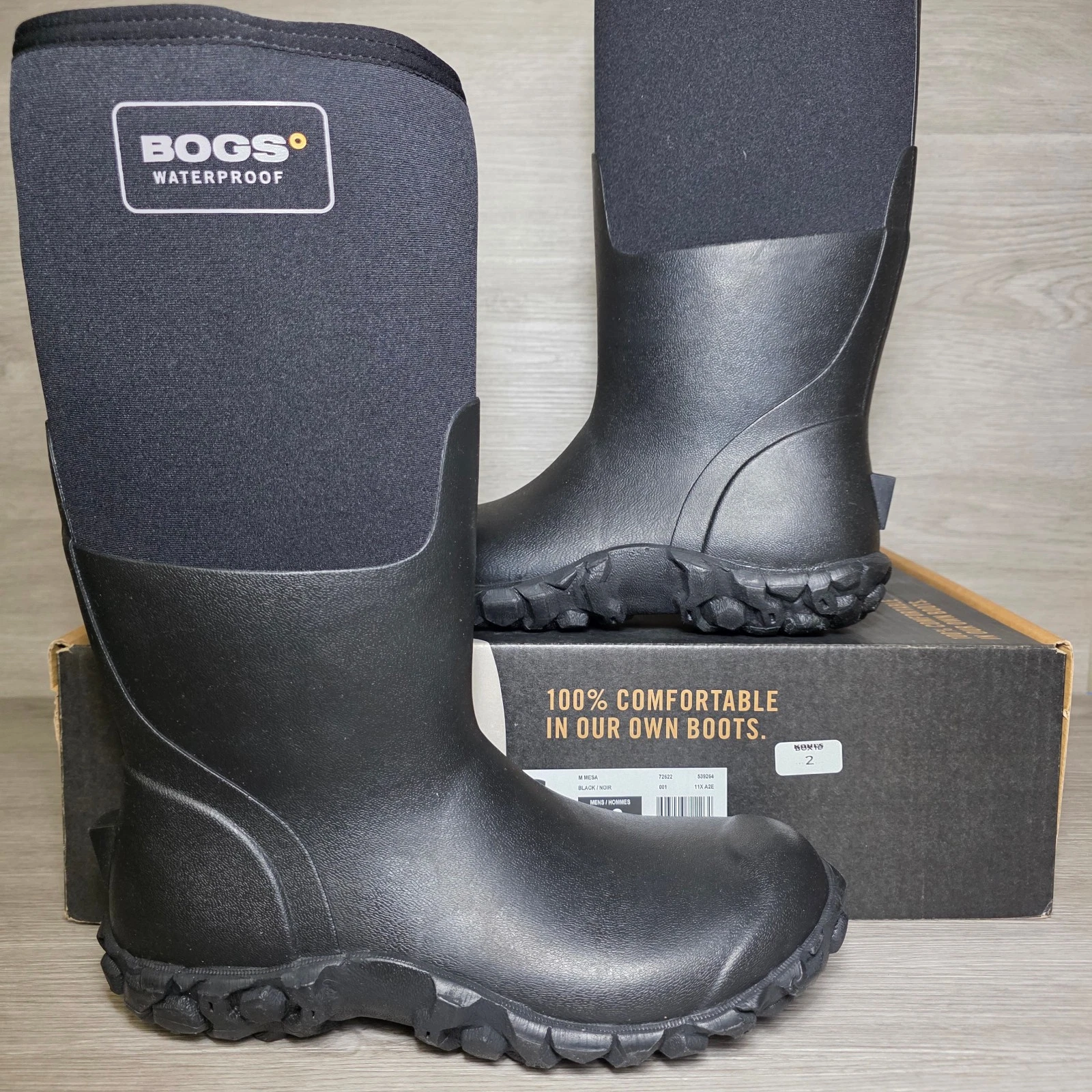 Bogs Men Mesa Solid Insulated Waterproof Anti-Slip Winter Snow Boots Sz 10 Black