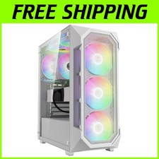 ATX Mid Tower Case w/ Tempered Glass - White