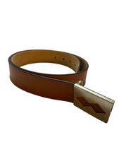 Michael D Leather Belt Mahogany Brown Anchor Closure Vintage Made In USA
