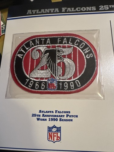 WILLABEE WARD ATLANTA FALCONS NFL GAME WORN 25TH ANNIVERSARY PATCH 1990 - Picture 2 of 5