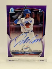 2023 Bowman Draft Chrome Prospect Autos Dylan Campbell  Purple /250 Yankees