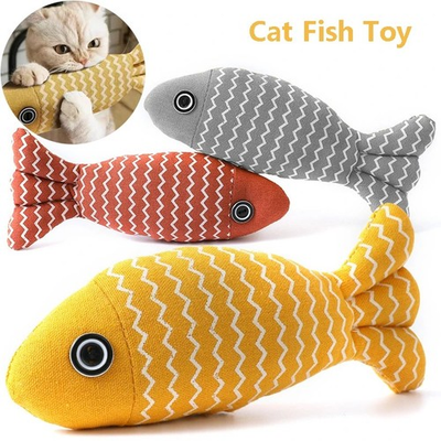 #ad Cat Fish Toy Interactive Catnip Kicker Pillow Chew Toy Kitten Exercise Play Fish $4.99