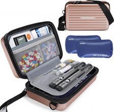 Insulin Cooler Travel Case, 4 Pens Diabetes Case Tsa Rose Gold