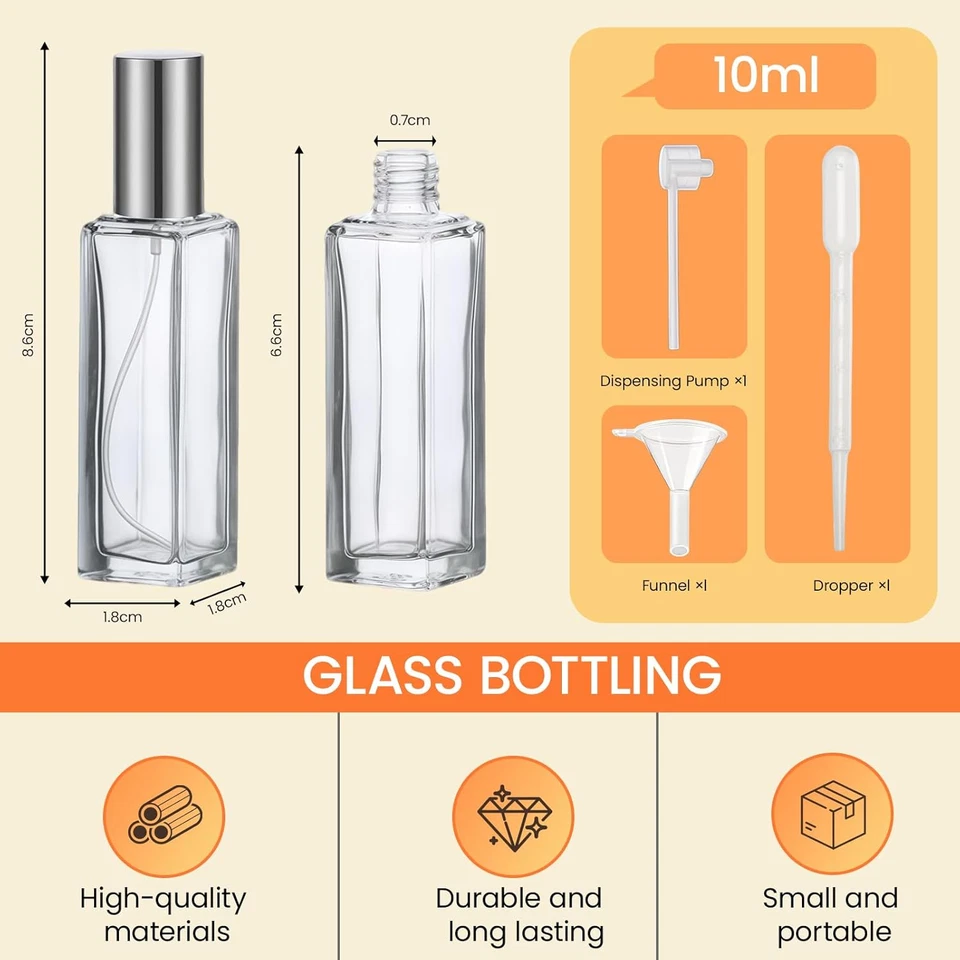 5 Stück 10Ml Parfümzerstäuber Aus Glas, Nachfüllbare Mini Parfum Sprühflaschen F - Bild 2 von 4