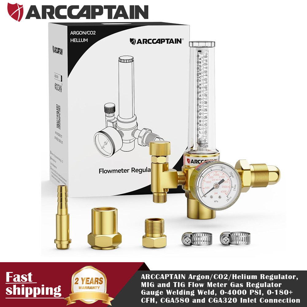 ARCCAPTAIN Argon/CO2/Helium Regulator MIG and TIG Flow Meter Gas Regulator Gauge