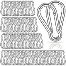 100PCS M6 2-3/8" Spring Snap Hooks Heavy Duty Carabiner Clips, 2.4" Galvanize...