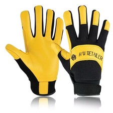 Leather Work Gloves Gardening Thorn Proof Builders Grip Safety Gloves