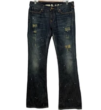 Denim Junkie Blue Jeans Paint Splatter 29x32 Distressed Jeans (measures 32x30)