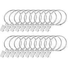 20 Pcs Shower Curtainhooks Rings with Clips for Hanging Curtains Holder