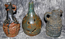 Vtg 1961/62 Mid-Century Brutalist Studio Pottery Set 3pc Becker Berry Fat Lava