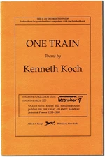 Kenneth Koch / ONE TRAIN Uncorrected Proof 1st 1994