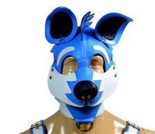 Leather dog mask Mohawk Pet play hood puppy mask Costume Dog Hood