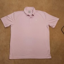 Callaway Men's XL Opti Dry Golf Polo Shirt Pink w Pin Stripe Golf Excellent