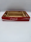 VTG Coca Cola Wooden Tray Desktop Organizer Retro Decor Trinket Shelf Display