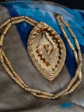 Vtg Monet Egyptian Revival Goldtone Huge Runw...