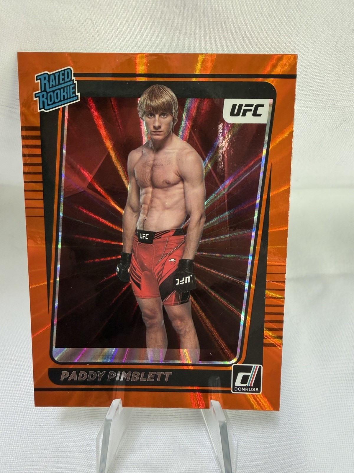 2022 Donruss UFC - Rated Rookie Paddy Pimblett #207 Holo Orange Laser (RC)