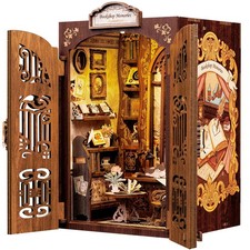 Book Nook Kit - DIY Miniature House Kit for Adults and Teens, Dollhouse Bookn...