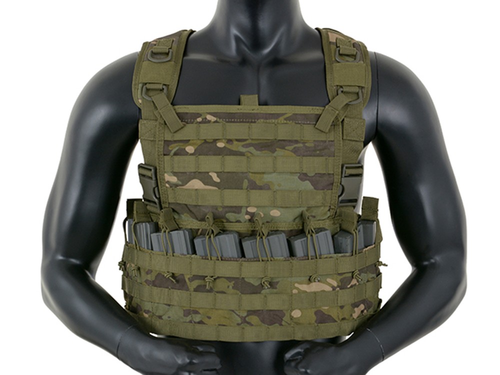 8 Fields Airsoft Rifleman Molle Camo Chest Rig Harness Multi Tropic