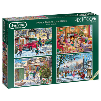 Falcon 11269 Victor Mclindon Family Time at Christmas 4x 1000 Teile Puzzle