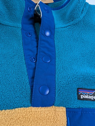 NEW Patagonia Synchilla Snap-T Kids Large Fleece Pullover Dried Mango Boys - Picture 8 of 12