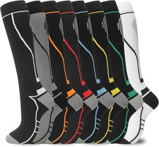 Compression Socks for Women Men Circulation Knee High 8 Pairs for Nurses,