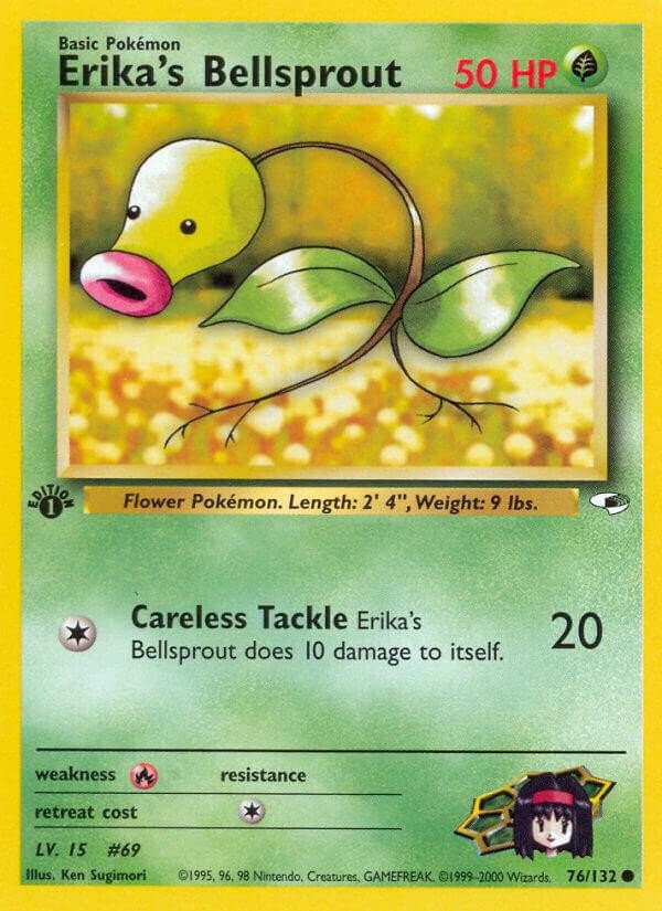 Erika's Bellsprout (76) Unlimited Common Gym Heroes 076/132 LP
