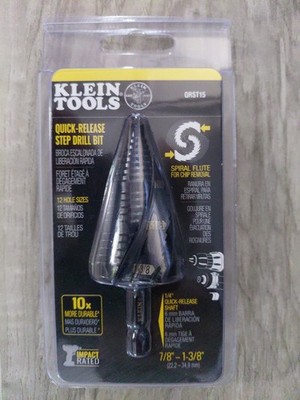 New Factory Sealed KLEIN QUICK RELEASE STEP DRILL BIT QRST15 7/8'' To 1-3/8''