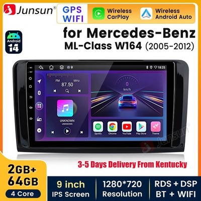 2+64GB Carplay Android14 For Mercedes Benz W164 ML350 X164 Car Radio GPS Navi FM