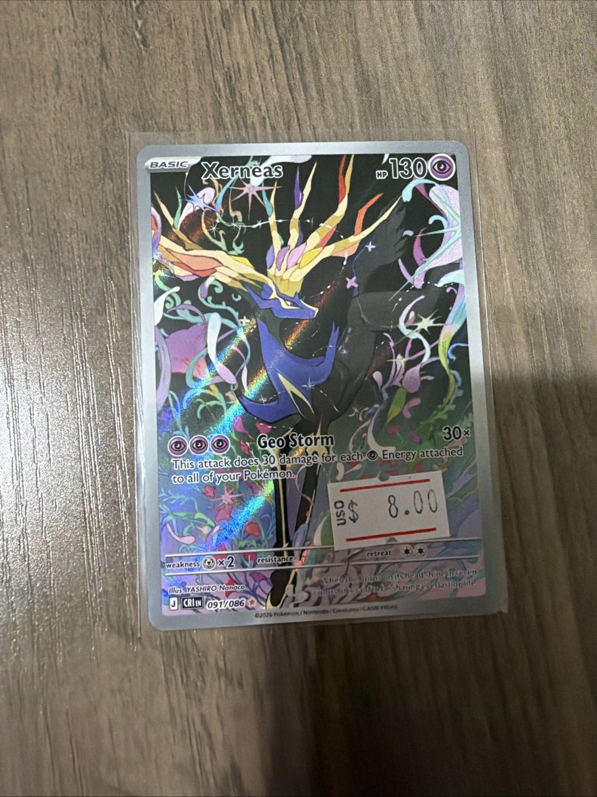 Pokemon TCG Xerneas 091/086 Chaos Rising Illustration Rare NM