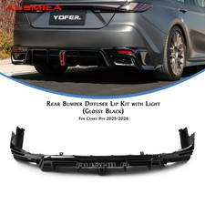 Rear Bumper Diffuser Lip Cover Kit W Light For Camry 9th 2025-2026 Black