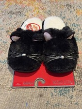 Falls Creek Women's Slippers Cat Memory Foam Size Medium 7-8 NWT