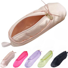 Ballet Dance Shoe Makeup Bag for Little Girls, Ballerina Slipper Makeup Pouch Ba