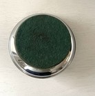 Mid Century Modern Atomic Style Chrome Ashtray with Rotating Dish Felt  Bottom — photo 4