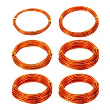 16.4ft Aluminum Wire, 6pcs Jewelry Craft Wire 1mm 1.5mm 2mm 3mm, Copper Tone