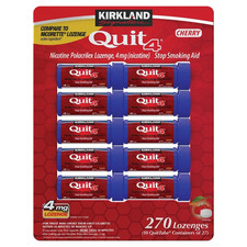 Kirkland Signature Quit 4mg Cherry Lozenges 270 ct Compare to Nicorette EXP:2/27