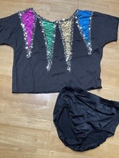 Curtain Call Costume Two Piece Dance Outfit Child Large 1980s Vintage Briefs Top