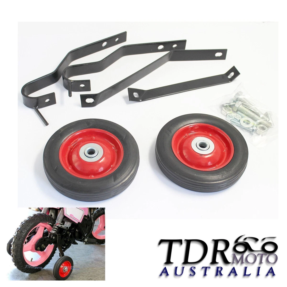 Black Red Training wheels for Yamaha peewee 50 PEEWEE50 50CC