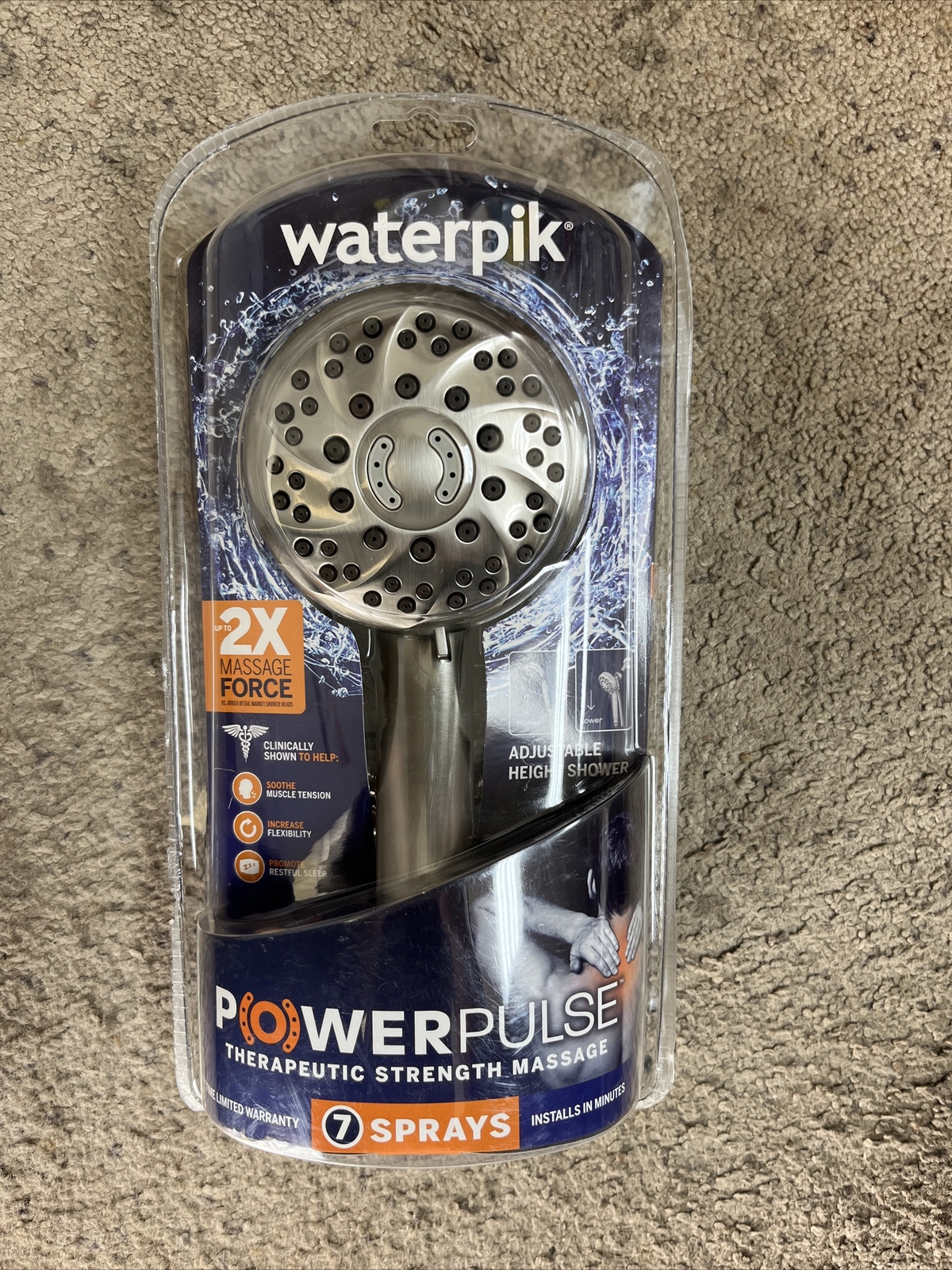 Waterpik Wall Mount Handheld Shower Head Brushed Nickel XDL-769ME 