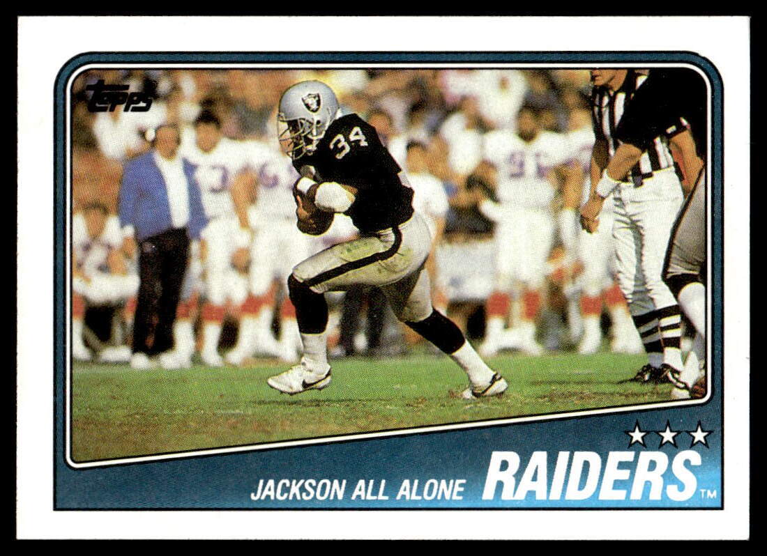1988 Topps Raiders Team Leaders - Bo Jackson TL #325 Los Angeles Football Card