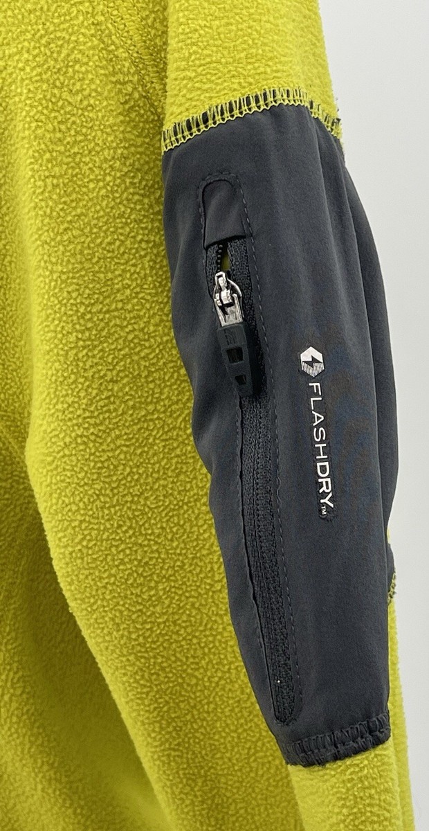 The North Face Mens 1/4 Zip Fleece Yellow Green Flash Dry