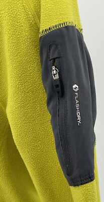 The North Face Mens 1/4 Zip Fleece Yellow Green Flash Dry
