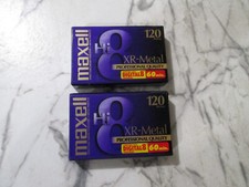 2 New Maxell Hi8 XR Metal Pro Quality 120 Minute 8mm Camcorder Video Tapes
