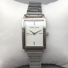 Anne Klein Watch Women 21mm Silver Tone AK/3763 Rectangle Dial 5.75