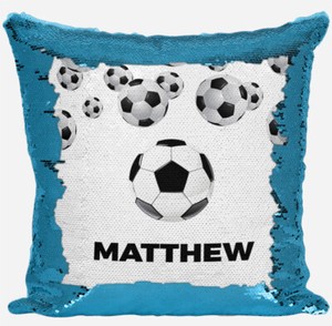 soccer sequin pillow