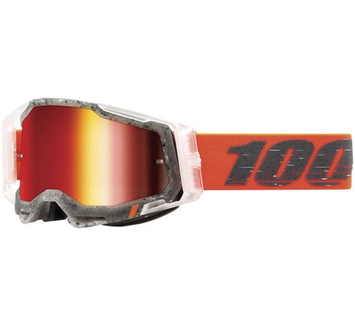 100% Racecraft 2 Goggles - Schrute with Red Mirror Lens - 50010-00014