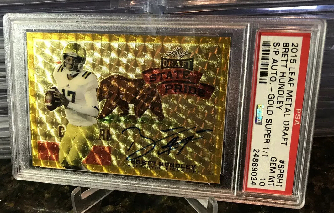 Brett Hundley Leaf Metal Draft State Pride Autograph #SPBH1 Gold Super 1/1