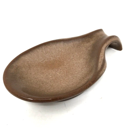 FRANKOMA Plainsman Brown Satin Spoon Rest Holder Vintage Oklahoma Made in USA