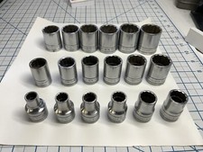 S-K Tools 18pc 1/2 Drive 12pt Metric Sockets 10-13mm, 15-28mm, USA Made
