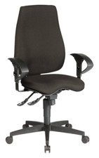 Eiger Black High Back Cloth Office Chair Ergonomic 24hr Operator Computer