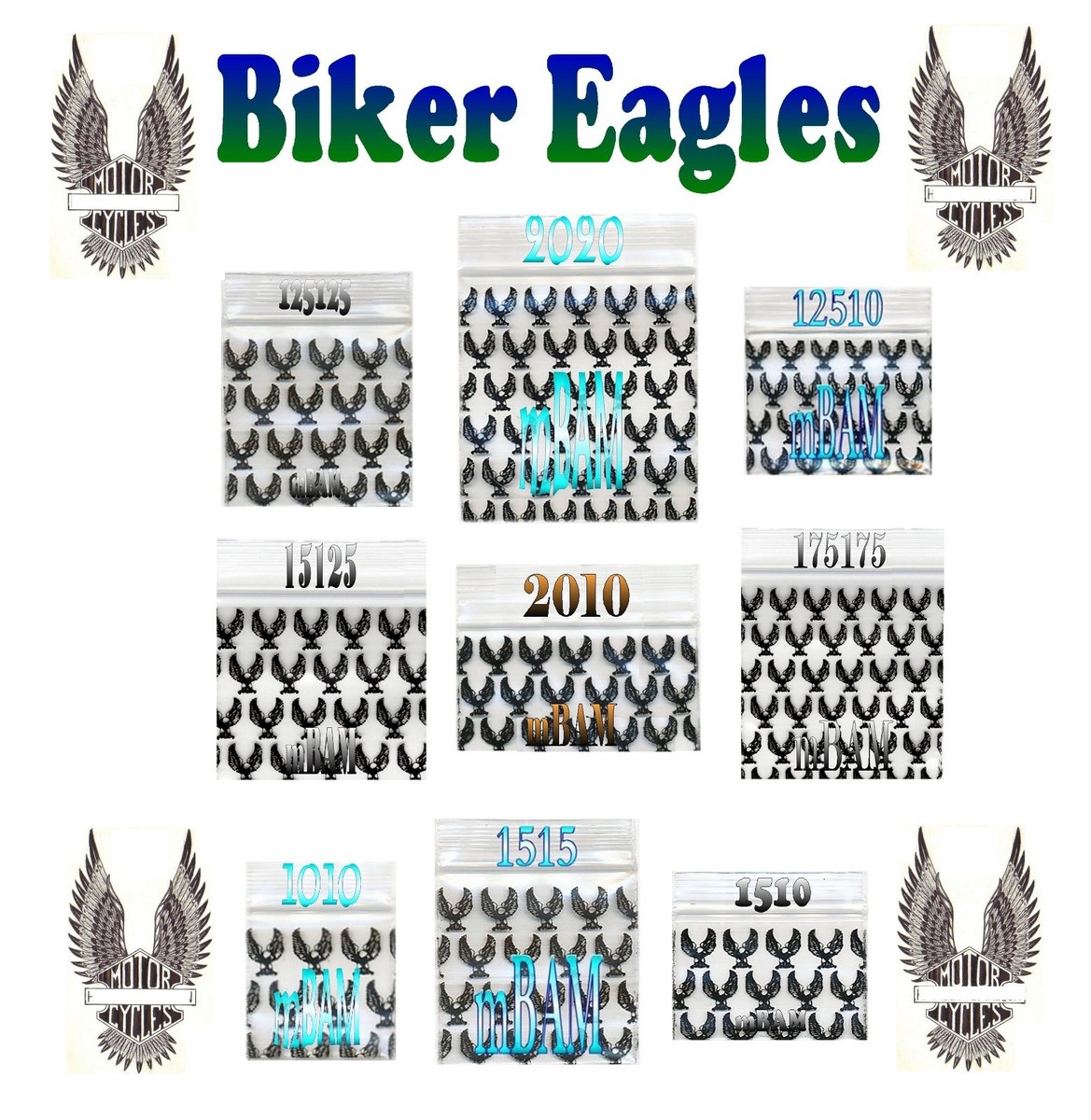 100 PACK OF EAGLES WINGS 1515 APPLE MINI ZIP BAGGIES CHOPPER 1.5X1
